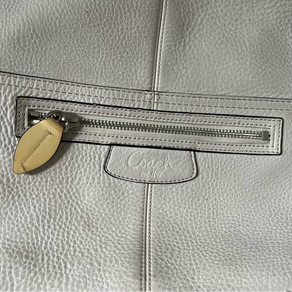 White Leather Coach Bag - Picture 9 of 12